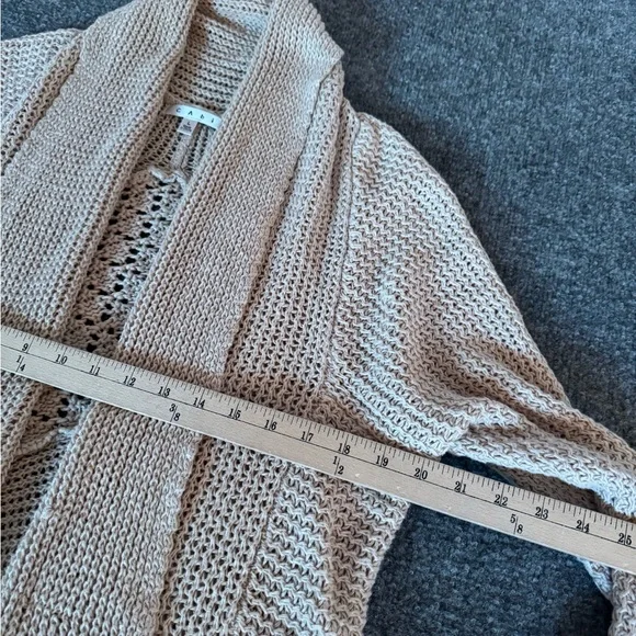 Women CAbi Teachers Pet Lightweight Linen Open Front Draped Knit Cardigan Size L - Picture 12 of 16
